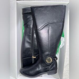 Tommy Hilfiger black high leather boots